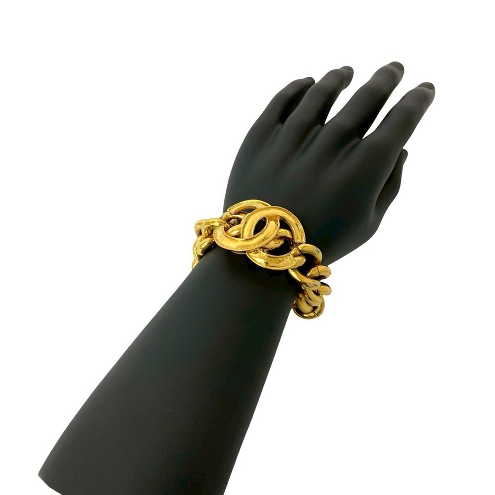 CHANEL Gold Logo Charm Bracelet
